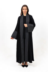 BLACK TRENDY SOALON OPEN ABAYA