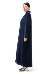 NAVY BLUE BLAZER VELVET CLOSE ABAYA