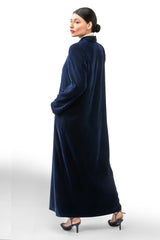 NAVY BLUE BLAZER VELVET CLOSE ABAYA