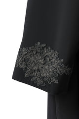 BLACK EMBROIDRY ROLEX CLOSE ABAYA