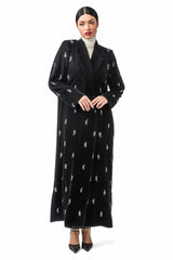 BLACK CRYSTAL VELVET CLOSE ABAYA