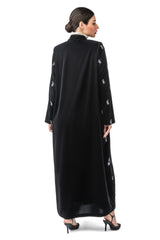 BLACK CRYSTAL VELVET CLOSE ABAYA