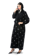 BLACK CRYSTAL VELVET CLOSE ABAYA