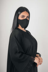 BLACK COTTON ANTI-DUST FACE MASK.