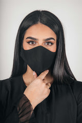 BLACK COTTON ANTI-DUST FACE MASK.