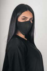 BLACK COTTON ANTI-DUST FACE MASK.