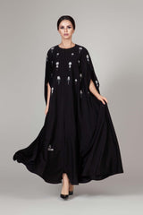 BLACK CAPE OPEN ABAYA