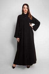 BLACK BUTTONED CHINESE COLLARED SOALON ABAYA