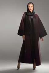 SIAM SWAROVSKI FINE ROCKS JACQUARD OPEN ABAYA.