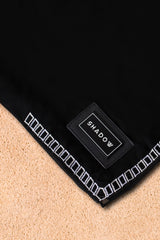 BLACK EMBROIDERED TASSEL SALOAN ABAYA.