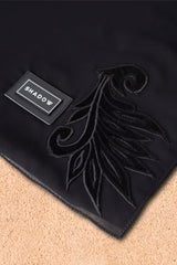 BLACK EMBROIDERED VELVET BOTTOM ABAYA.