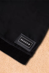 BLACK EMBROIDERED VELVET OPEN ABAYA.