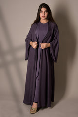 LAVENDER KNOT DOUBLE CREPE OPEN ABAYA