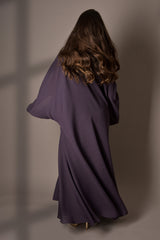 LAVENDER KNOT DOUBLE CREPE OPEN ABAYA