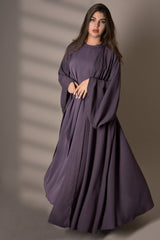 LAVENDER KNOT DOUBLE CREPE OPEN ABAYA
