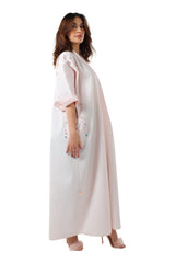 3/4 SLEEVES CRYSTALISED JAQUARD ABAYA