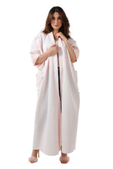 3/4 SLEEVES CRYSTALISED JAQUARD ABAYA