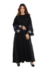 MULTI LAYERS DANTEL SLEEVE CLOSED ABAYA