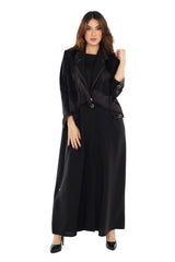 BLACK FRINGES BLAZER STYLE OPEN ABAYA