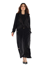BLACK FRINGES BLAZER STYLE OPEN ABAYA