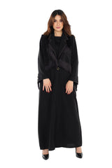 BLACK FRINGES BLAZER STYLE OPEN ABAYA