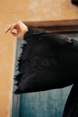 BLACK SOALON CHINESE DOUBLE CLOASH OPEN ABAYA