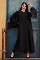 BLACK SOALON CHINESE DOUBLE CLOASH OPEN ABAYA