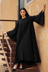 BLACK SOALON CHINESE DOUBLE CLOASH OPEN ABAYA