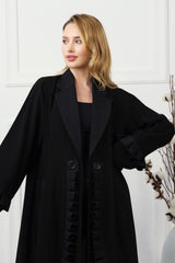 BLACK JACQUARD BLAZER CUT CLOSED ABAYA