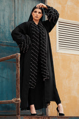 BLACK SOALON DOUBLE CLOSH SPANISH SLEVE AND COLAR