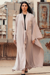 ARMY GREEEN CREPE EMBRODERY FRASHA CUT BISHT STYLE