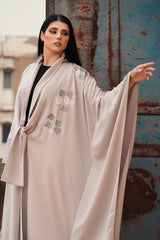 ARMY GREEEN CREPE EMBRODERY FRASHA CUT BISHT STYLE