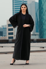 BLACK SOALON APPLICE DANTEL CLOSED ABAYA