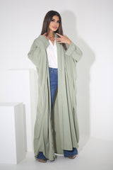 BLACK BUTTONED CHINESE COLLARED SOALON ABAYA