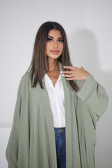 BLACK BUTTONED CHINESE COLLARED SOALON ABAYA