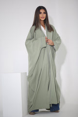 BLACK BUTTONED CHINESE COLLARED SOALON ABAYA