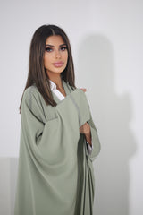 BLACK BUTTONED CHINESE COLLARED SOALON ABAYA