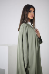 BLACK BUTTONED CHINESE COLLARED SOALON ABAYA