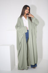 BLACK BUTTONED CHINESE COLLARED SOALON ABAYA