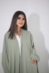 BLACK BUTTONED CHINESE COLLARED SOALON ABAYA