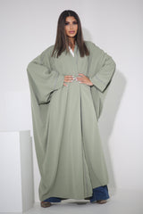 BLACK BUTTONED CHINESE COLLARED SOALON ABAYA