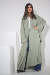 BLACK BUTTONED CHINESE COLLARED SOALON ABAYA