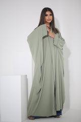 BLACK BUTTONED CHINESE COLLARED SOALON ABAYA