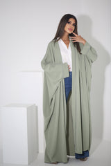 BLACK BUTTONED CHINESE COLLARED SOALON ABAYA