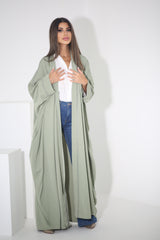 BLACK BUTTONED CHINESE COLLARED SOALON ABAYA