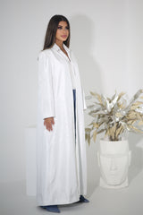 WHITE HAND EMBRODERED BLAZER SHATOON ABAYA