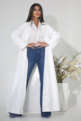 WHITE HAND EMBRODERED BLAZER SHATOON ABAYA