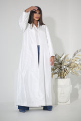 WHITE HAND EMBRODERED BLAZER SHATOON ABAYA