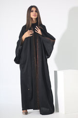 BLACK CRYSTALIZED CHINESE OPEN ABAYA