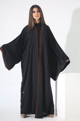 BLACK CRYSTALIZED CHINESE OPEN ABAYA